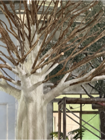 Artificial tree branching structure in progress